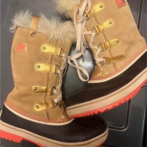 Sorel [Size:3] Girls' Tofino Faux Fur Boots
